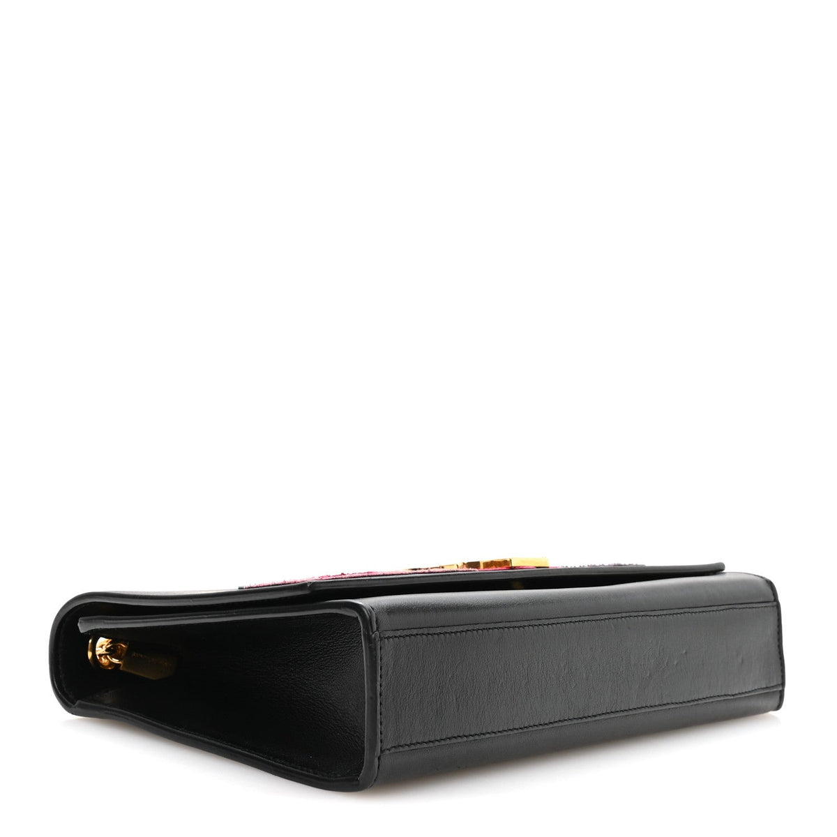 Medium Lambskin Satchel Bag - Black