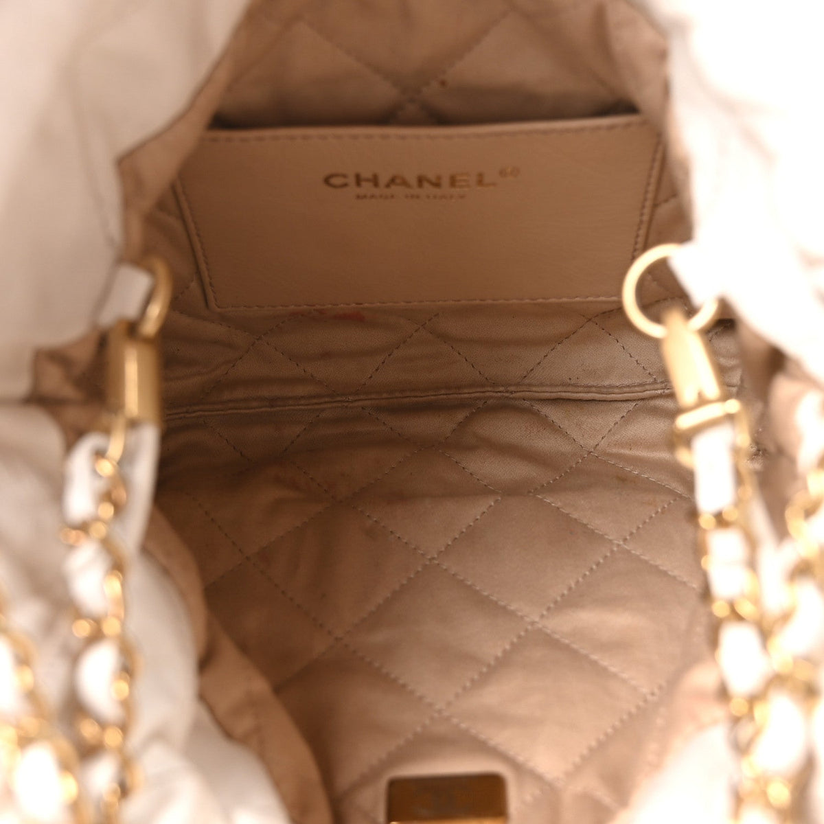 Mini Quilted Calfskin Handbag - White
