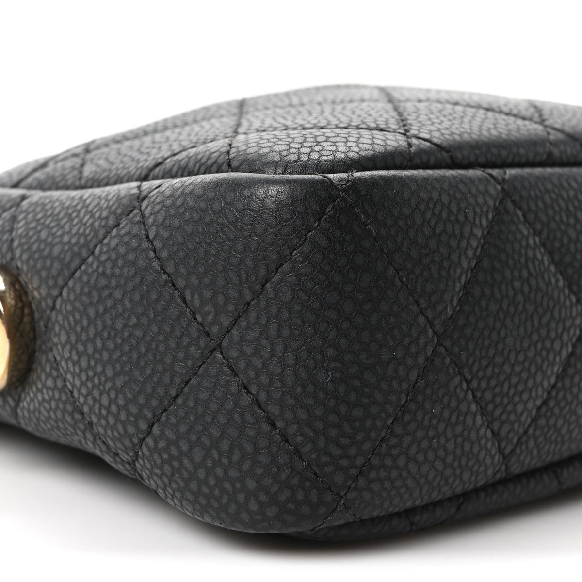 Mini Quilted Caviar Handbag - Black