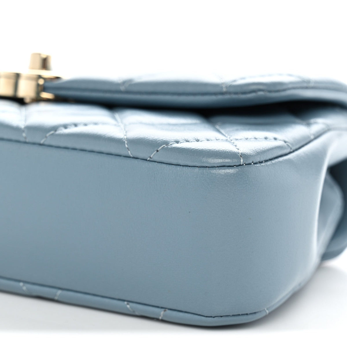 Quilted Lambskin Clutch Bag - Tan