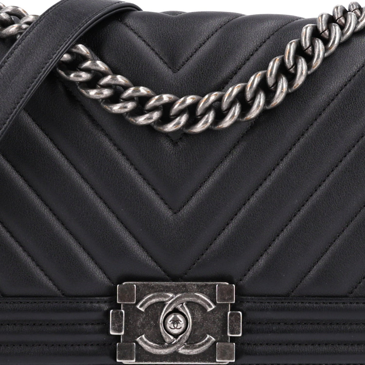 Medium Quilted Lambskin Flap Shoulder Bag - Black