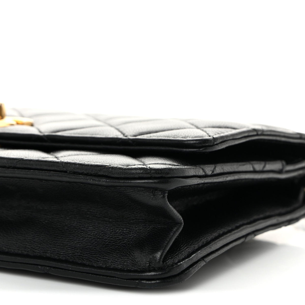 Quilted Lambskin Wallet Bag - Black