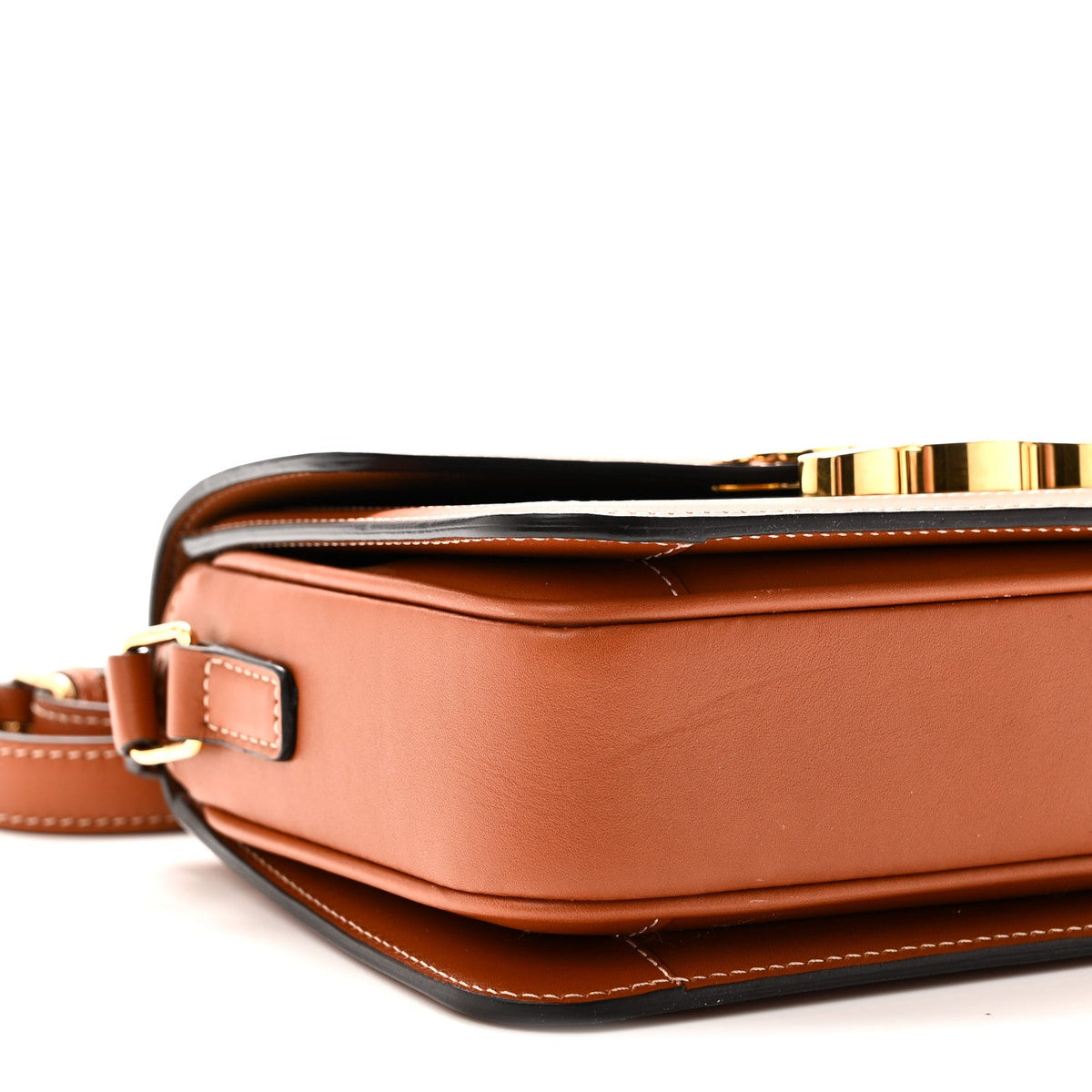 Calfskin Canvas Handbag - Tan