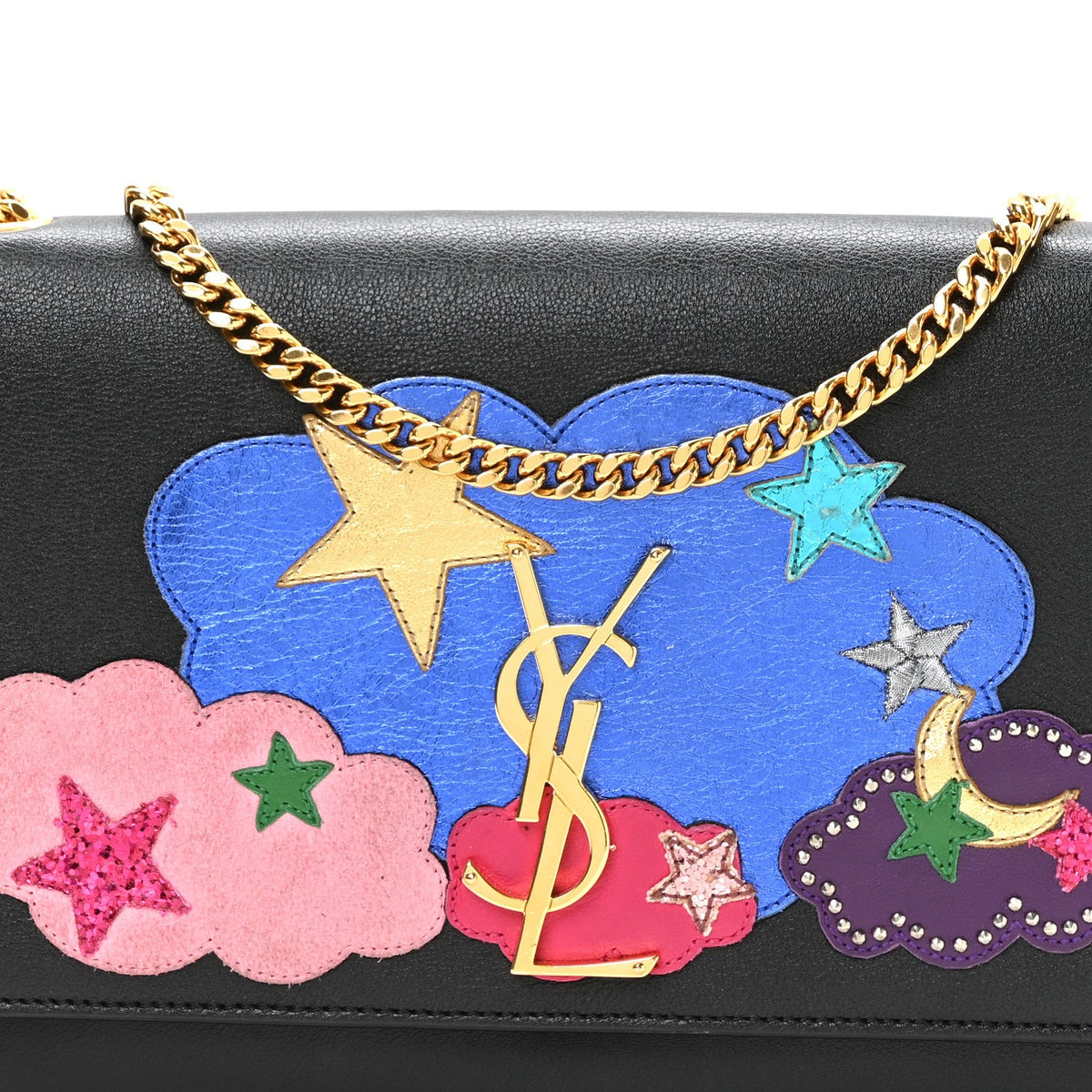 Medium Lambskin Satchel Bag - Black