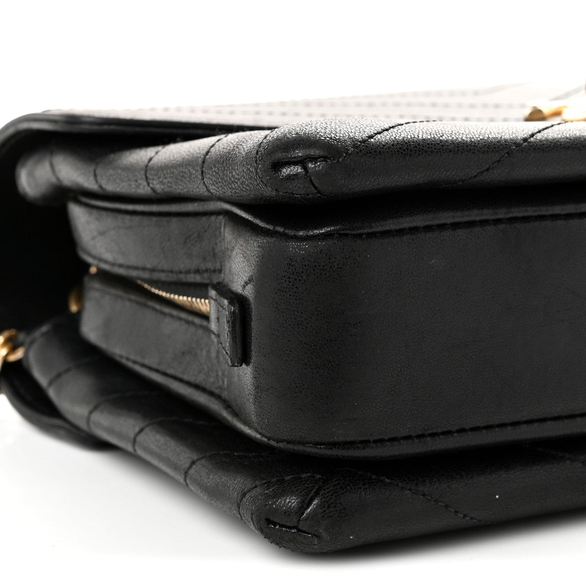 Medium Calfskin Flap Shoulder Bag - Black