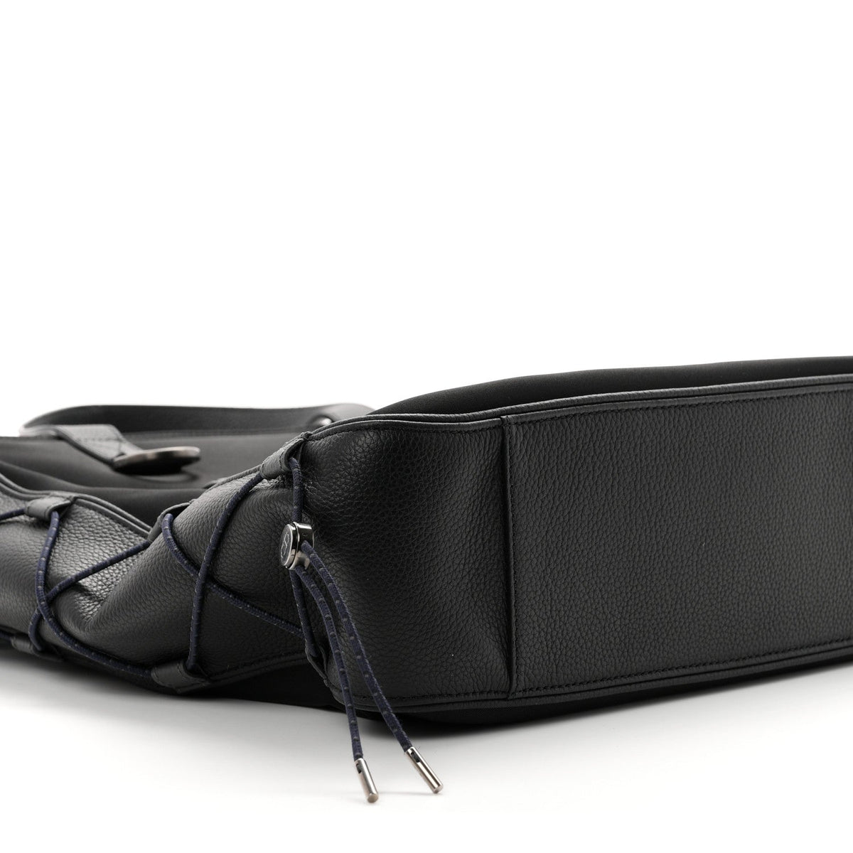 Calfskin Nylon Tote Bag - Black