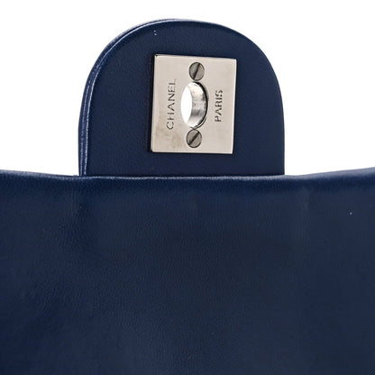Quilted Lambskin Flap Shoulder Bag - Blue
