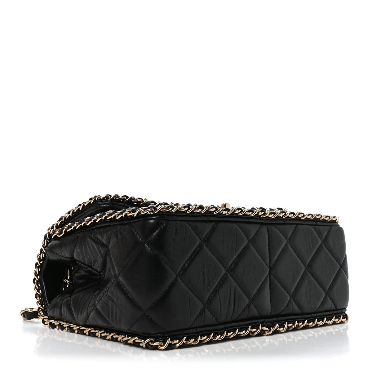 Medium Calfskin Flap Shoulder Bag - Black