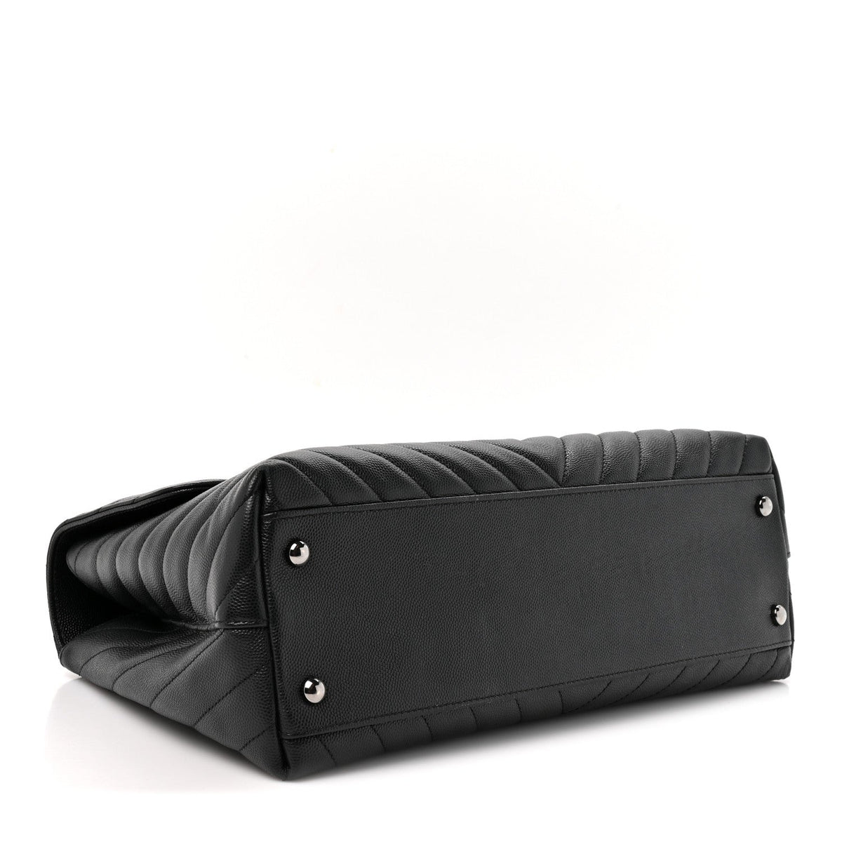 Medium Quilted Caviar Flap Shoulder Bag - Black