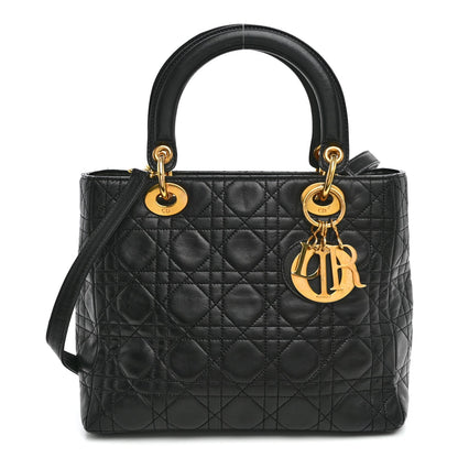Medium Lambskin Handbag - Black