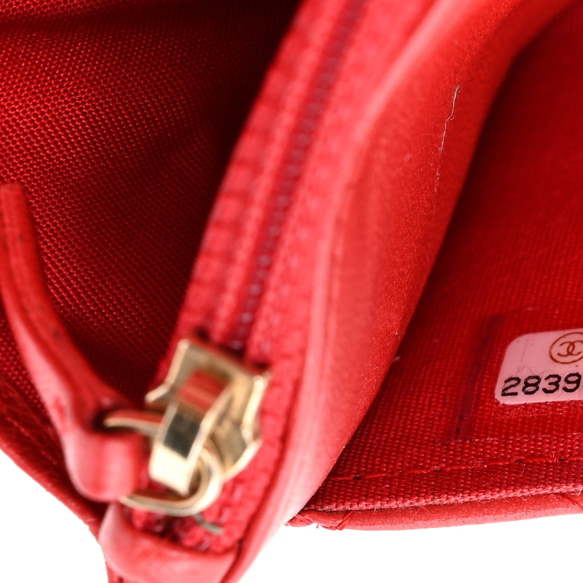 Quilted Lambskin Wallet Bag - Red