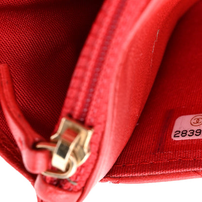Quilted Lambskin Wallet Bag - Red