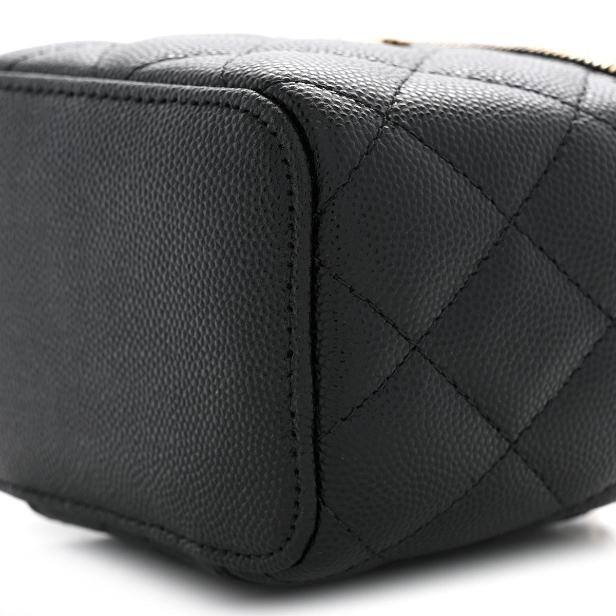 Mini Quilted Caviar Handbag - Black