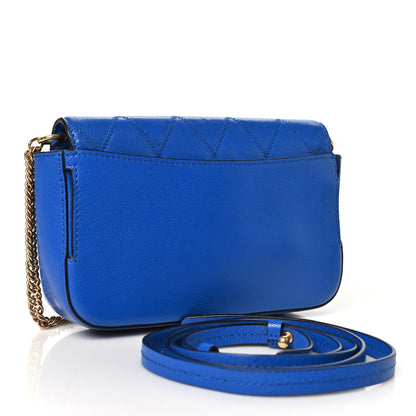 Mini Quilted Goatskin Handbag - Blue