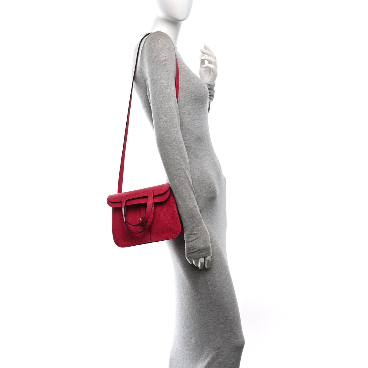Taurillon Clemence Halzan 25 Rose Shocki Handbag