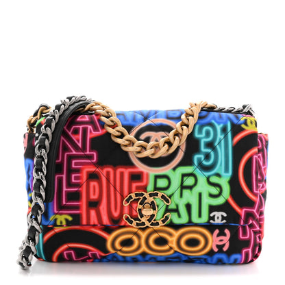 Medium Fabric Flap Shoulder Bag - Black