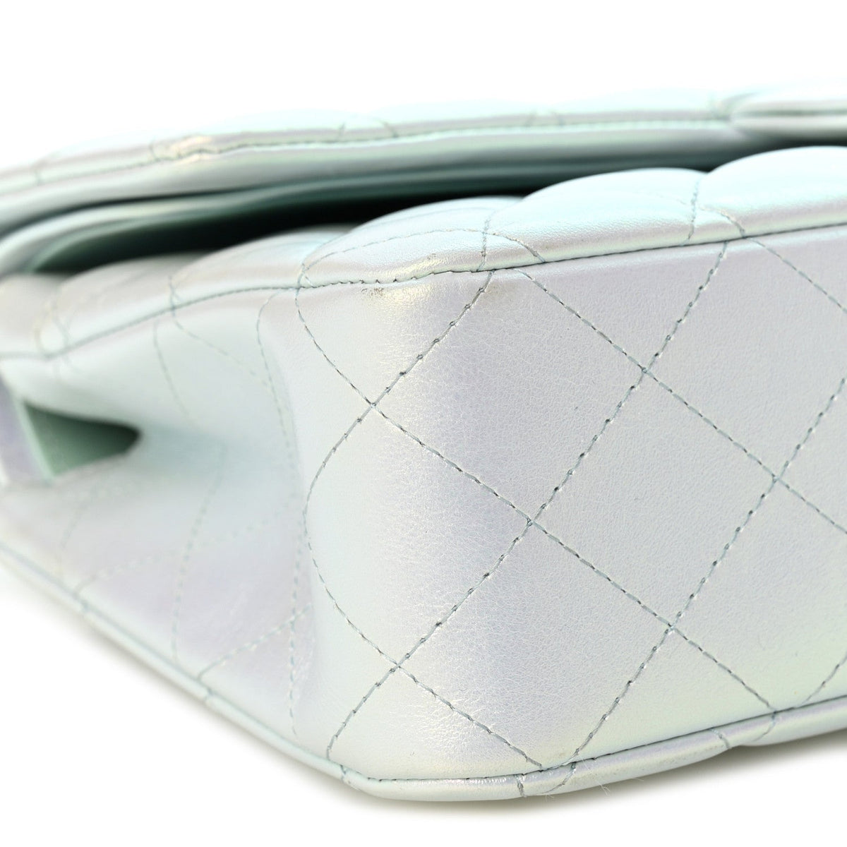 Medium Quilted Lambskin Flap Shoulder Bag - Light Blue