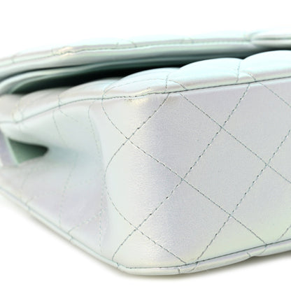 Medium Quilted Lambskin Flap Shoulder Bag - Light Blue