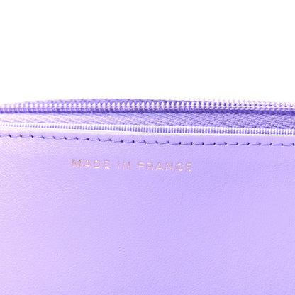 Quilted Caviar Wallet Bag - Purple
