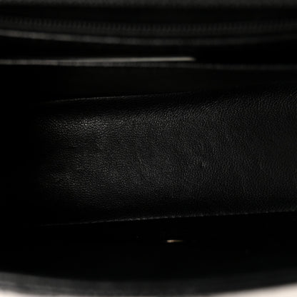 Mini Quilted Caviar Flap Shoulder Bag - Black