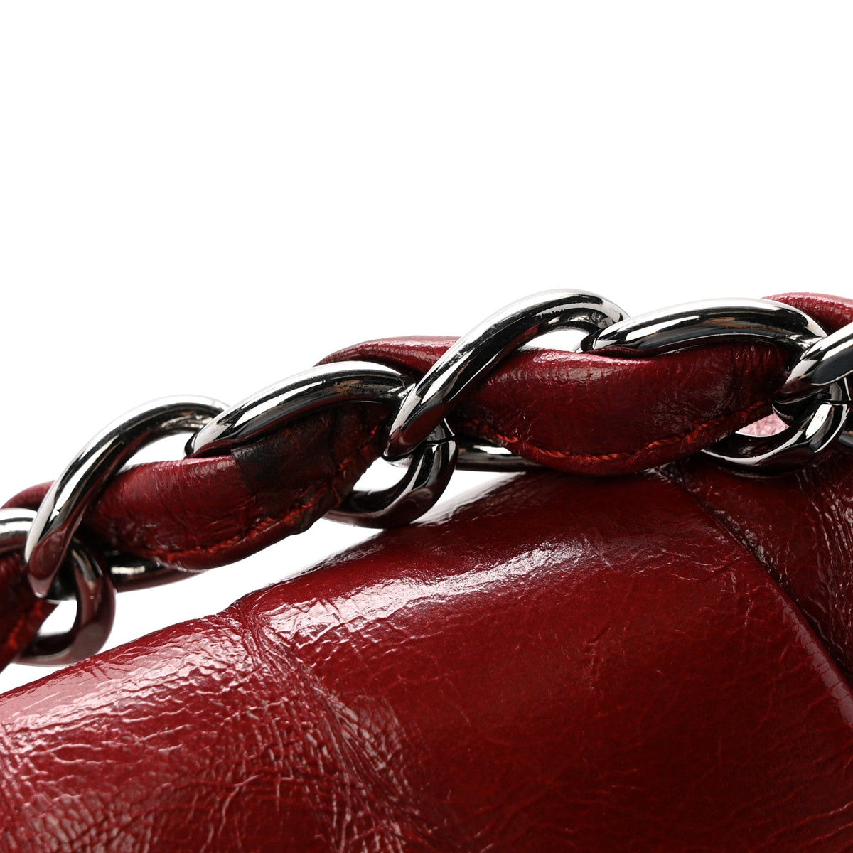 Maxi Calfskin Flap Shoulder Bag - Red