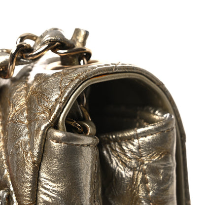 Mini Quilted Calfskin Flap Shoulder Bag - Gold