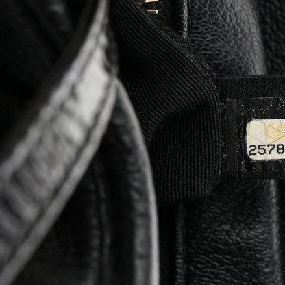 Small Quilted Goatskin Hobo Bag - Black