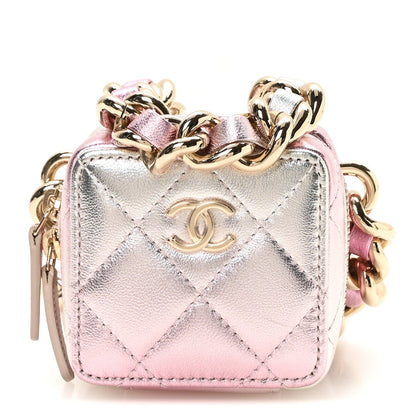 Quilted Lambskin Clutch Bag - Gold