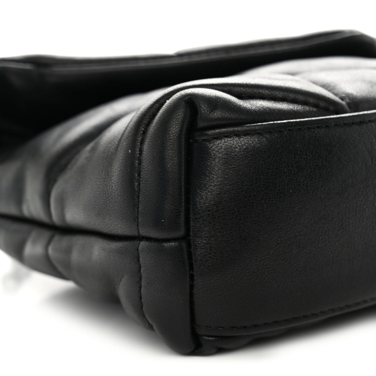 Quilted Lambskin Satchel Bag - Black