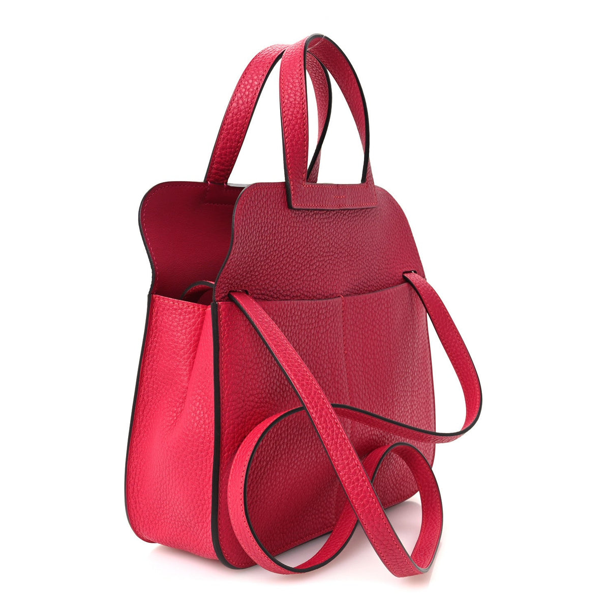 Taurillon Clemence Halzan 25 Rose Shocki Handbag