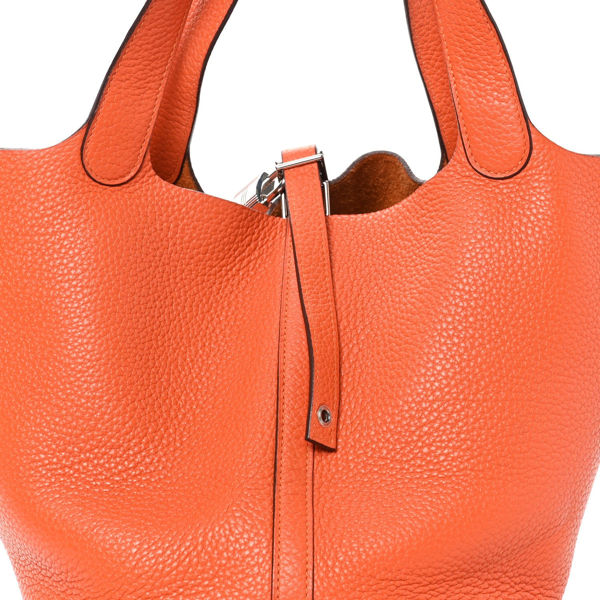 Taurillon Clemence Picotin Lock Mm Orang Handbag