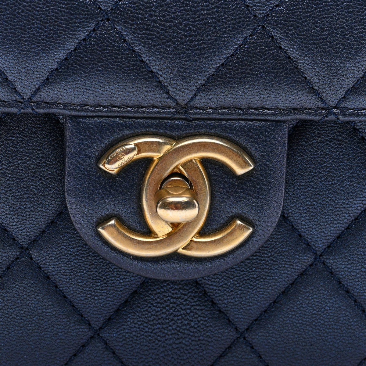 Quilted Lambskin Flap Shoulder Bag - Blue