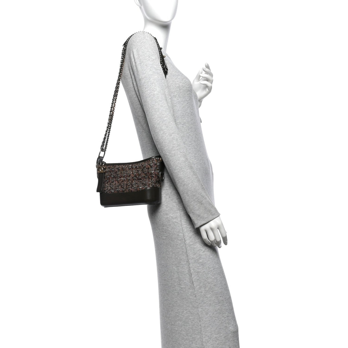 Small Quilted Calfskin Hobo Bag - Brown