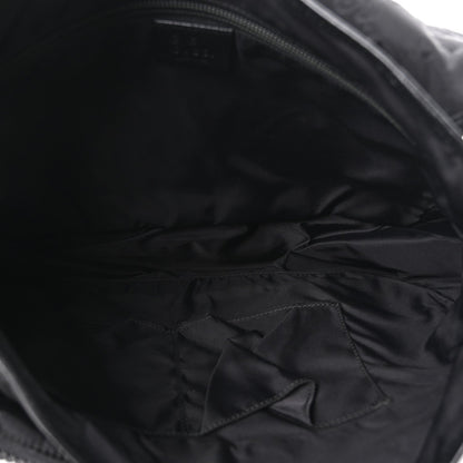 Nylon Flap Shoulder Bag - Black