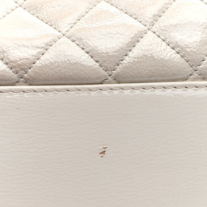 Medium Quilted Goatskin Hobo Bag - White