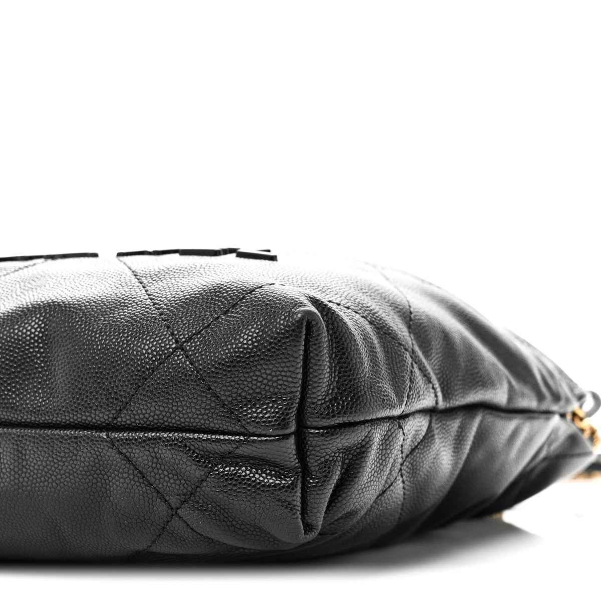Mini Quilted Caviar Handbag - Black