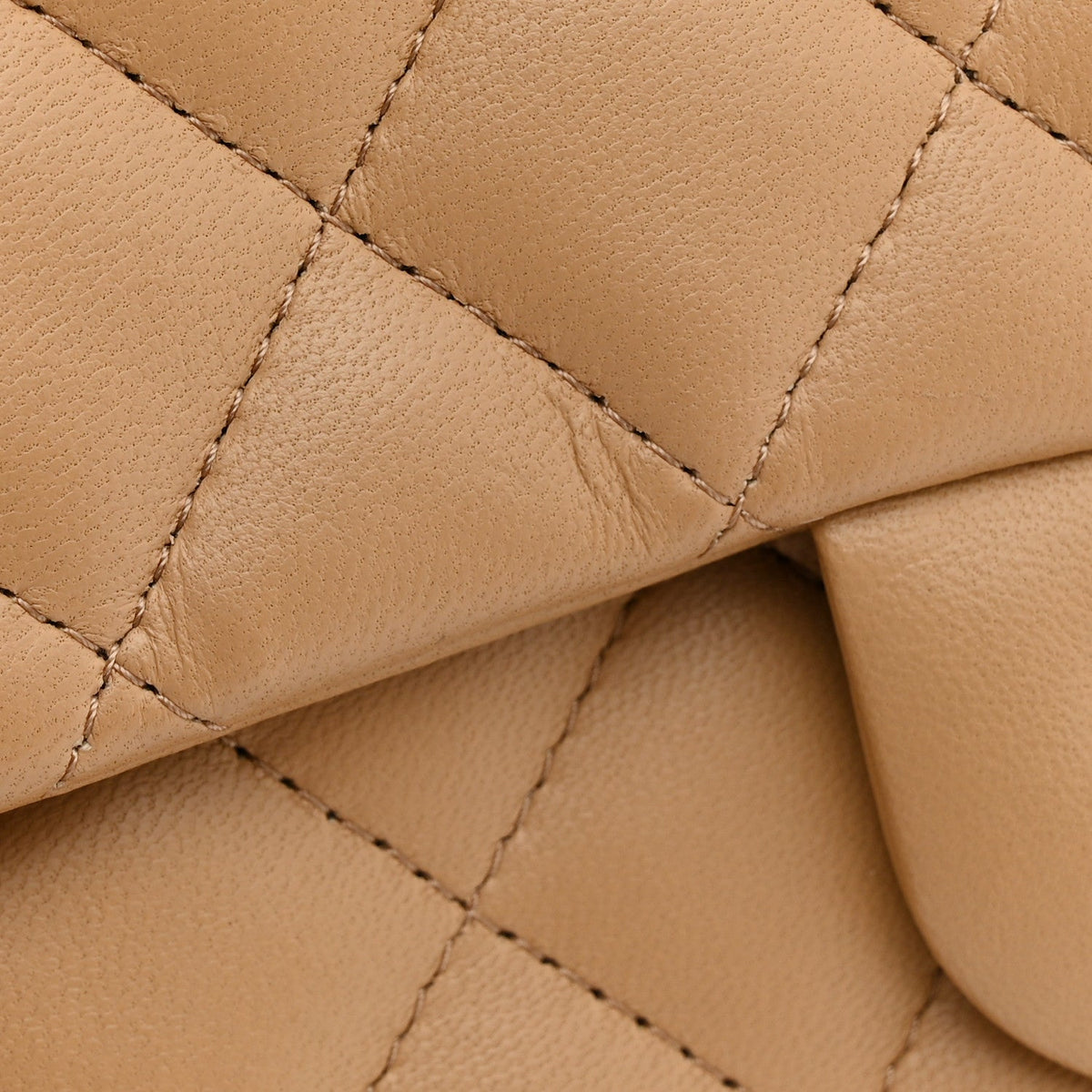 Mini Quilted Lambskin Flap Shoulder Bag - Tan