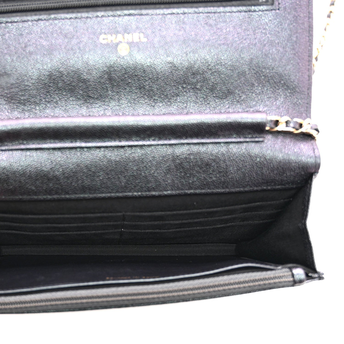 Quilted Caviar Wallet Bag - Blue
