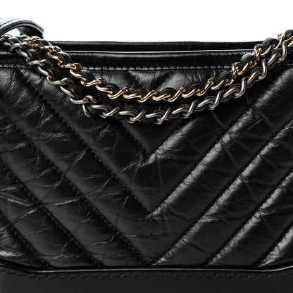 Small Quilted Calfskin Hobo Bag - Black