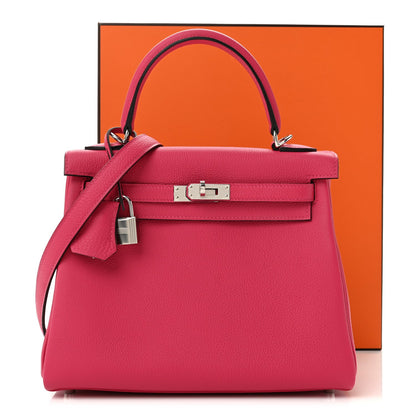 Togo Kelly Retourne 25 Rose Mexico Handbag
