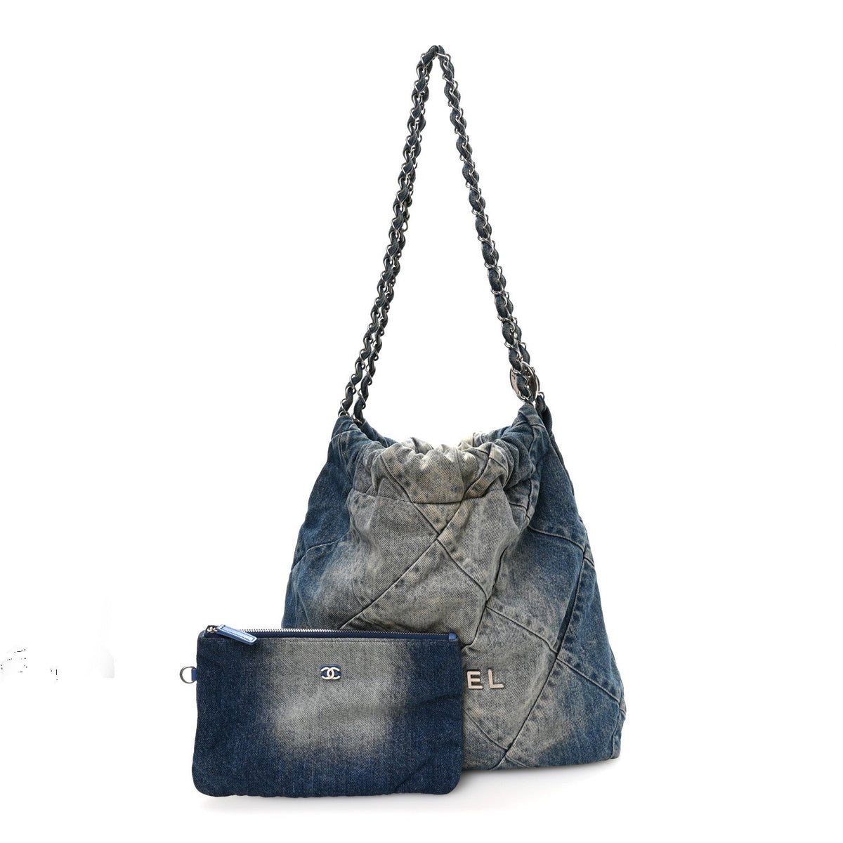 Small Quilted Handbag - Blue