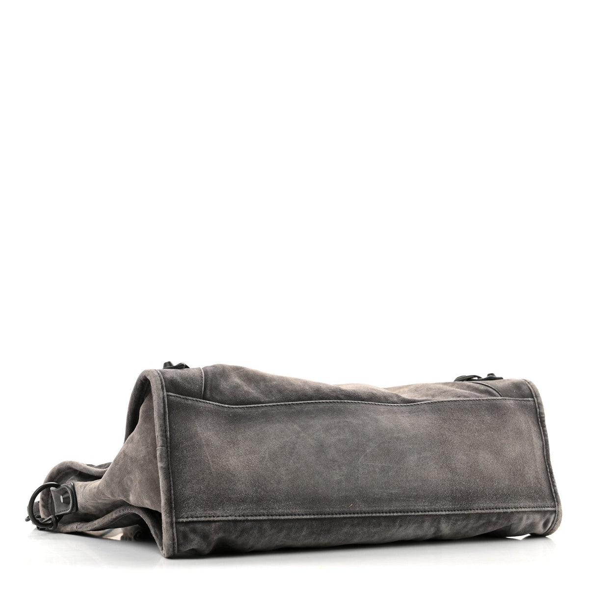 Medium Calfskin Suede Handbag - Grey