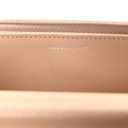 Quilted Caviar Wallet Bag - Beige