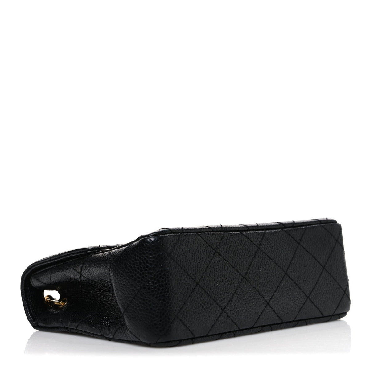 Mini Quilted Caviar Flap Shoulder Bag - Black
