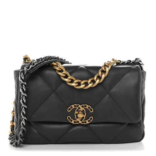 Medium Quilted Lambskin Flap Shoulder Bag - Grey