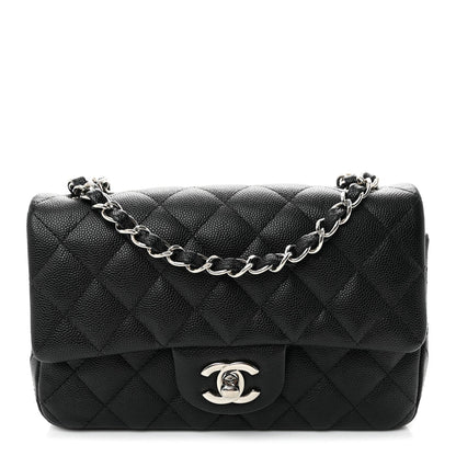 Mini Quilted Caviar Flap Shoulder Bag - Tan
