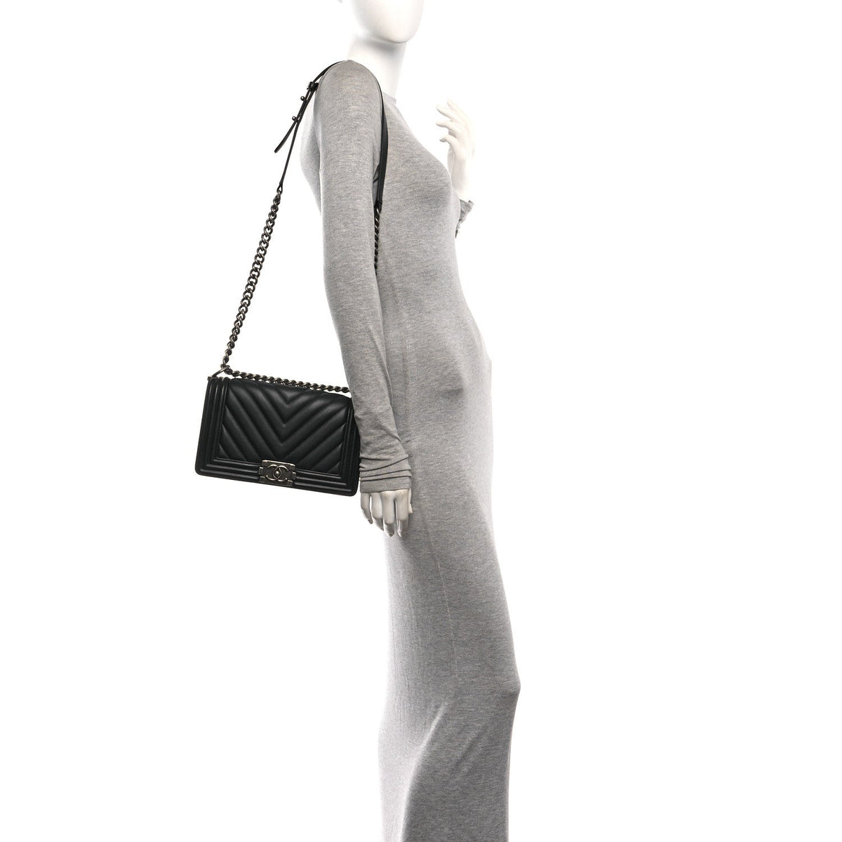 Medium Quilted Lambskin Flap Shoulder Bag - Black