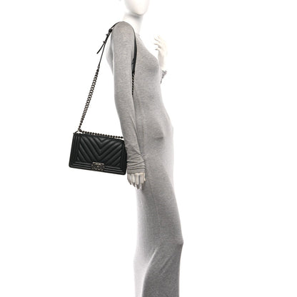 Medium Quilted Lambskin Flap Shoulder Bag - Black