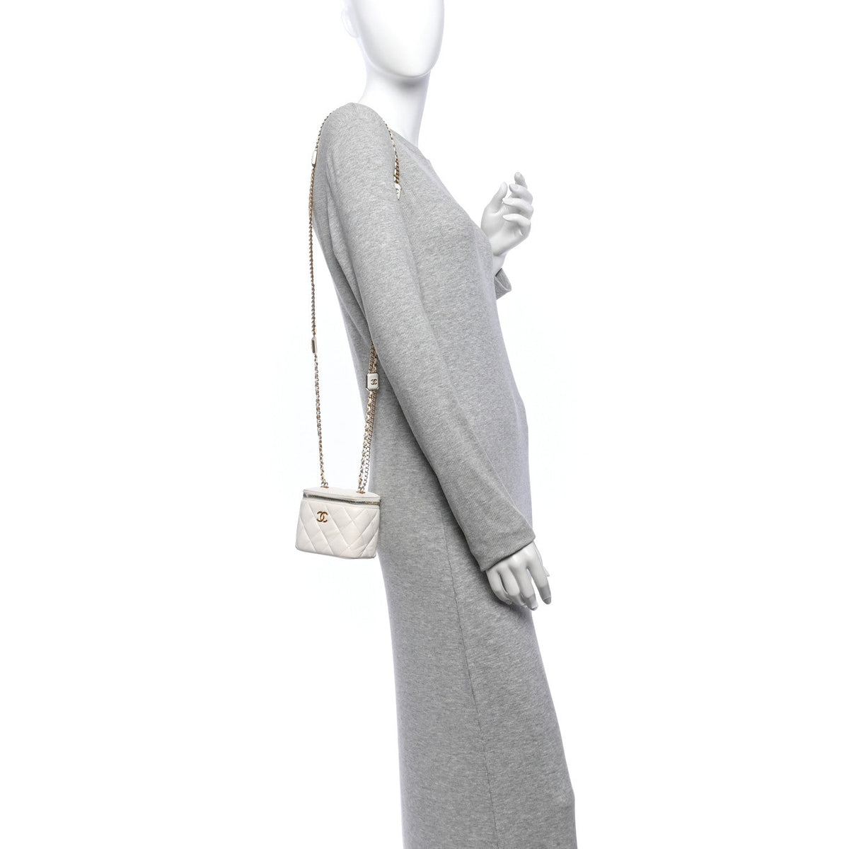 Mini Quilted Lambskin Handbag - White