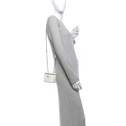 Mini Quilted Lambskin Handbag - White